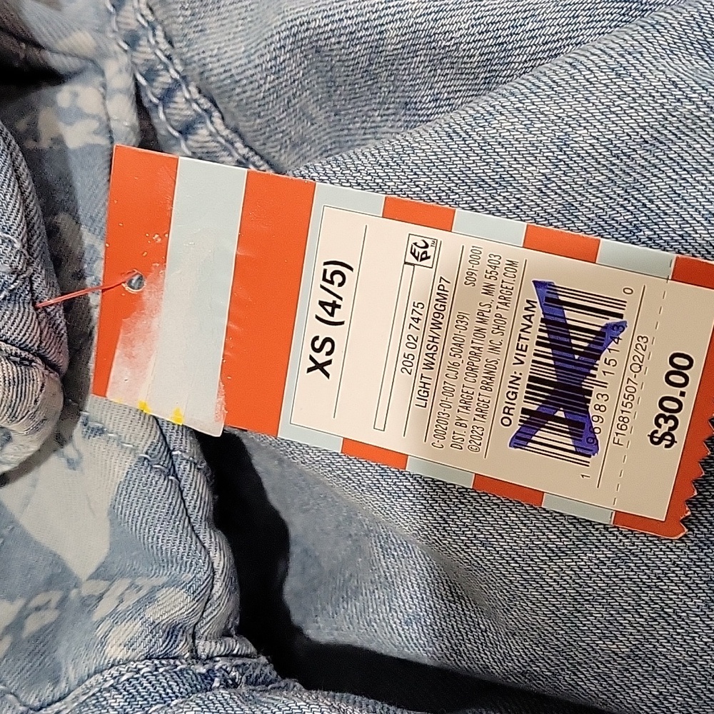 Girls Light Wash Denim Quited Arm Jacket Size XL NWT - Picture 7 of 9